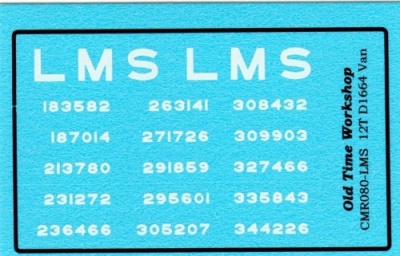 CMR080-LMS  LMS 12T Van (Diagram No: D1664) Transfers