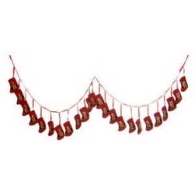 Festive 260cm Christmas Stocking Red Advent Bunting P029607