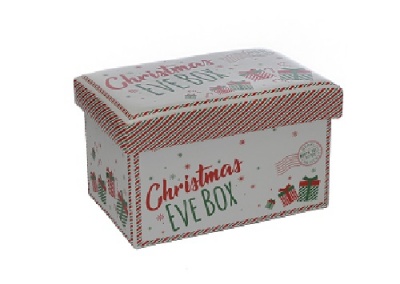 Festive 35cm Christmas Eve Box, Padded Lid North Pole Storage Box P034724